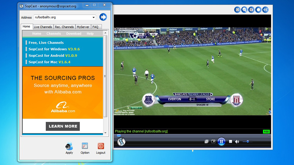 SopCast là một phần mềm hàng đầu để xem bóng đá trực tuyến trên máy tính và nó hoàn toàn miễn phí