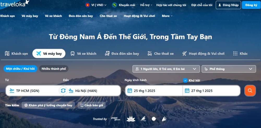 Truy cập trang web Traveloka